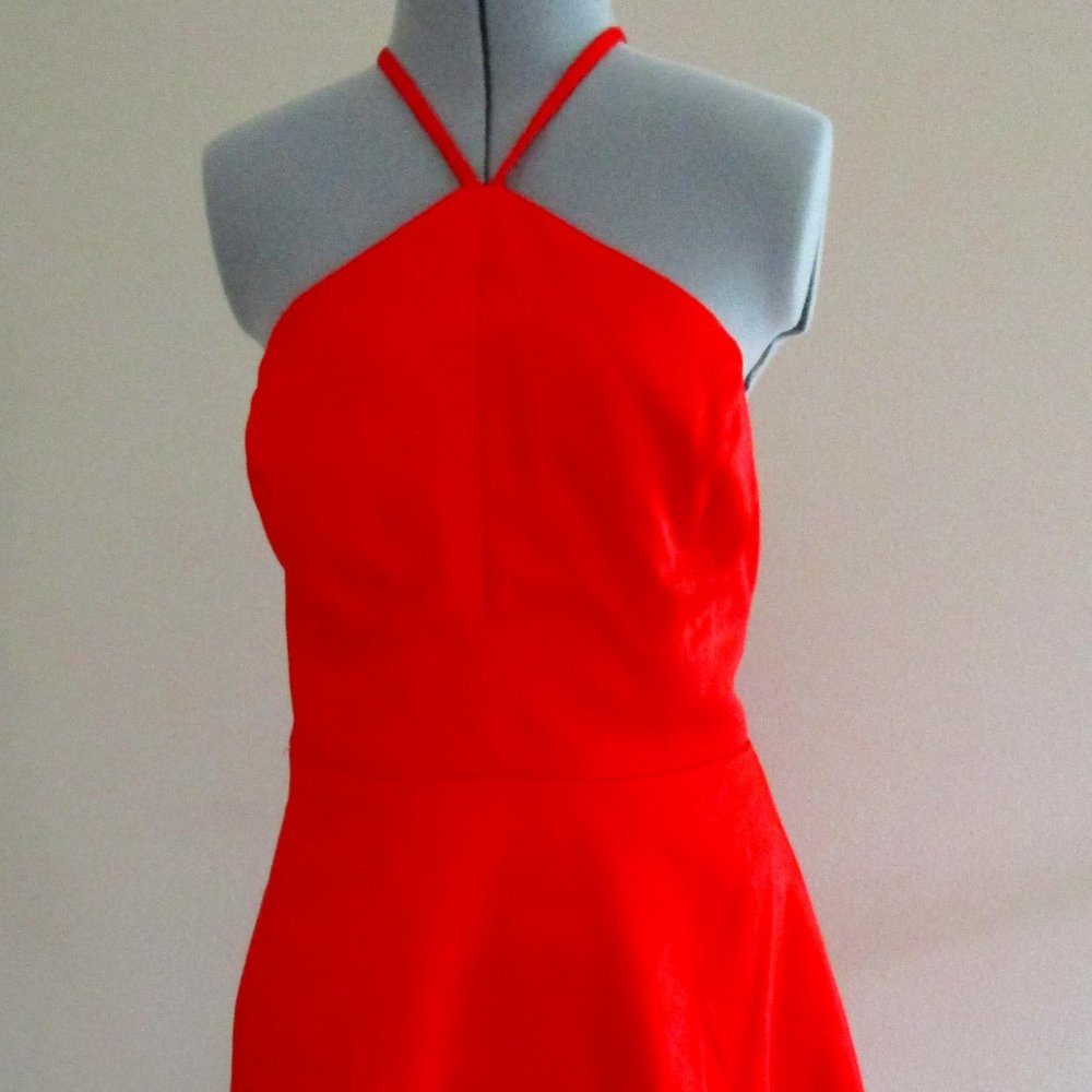 Orange Strappy Skater Dress
